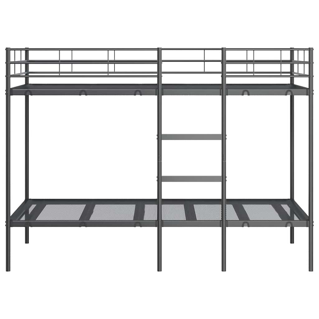 Lit superposé sans matelas noir 90x200 cm acier - XIOS