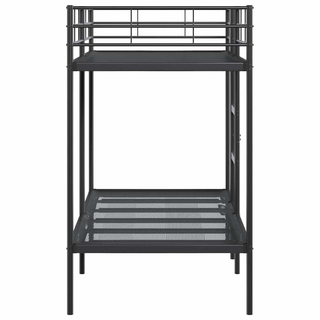 Lit superposé sans matelas noir 90x200 cm acier - XIOS