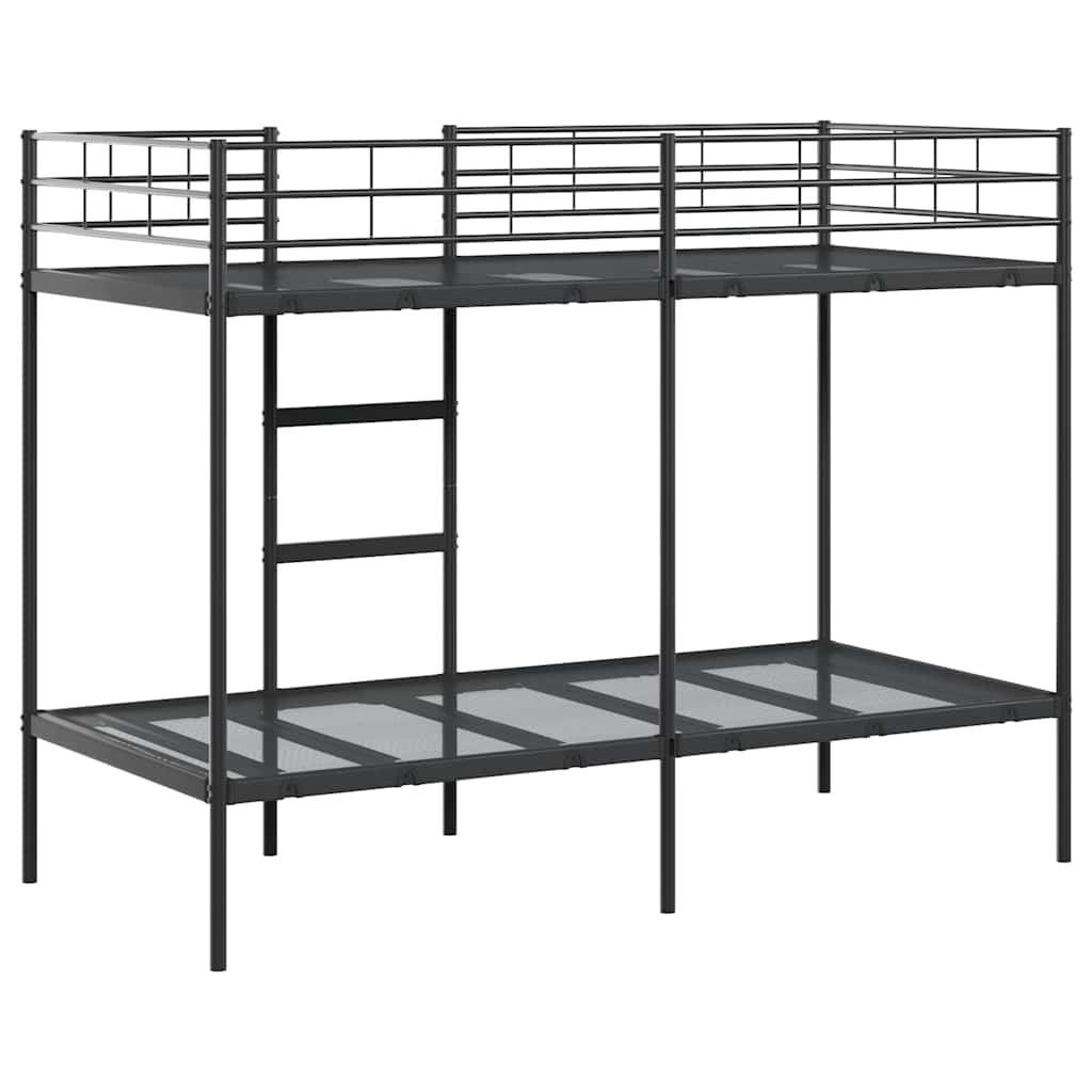 Lit superposé sans matelas noir 90x200 cm acier - XIOS