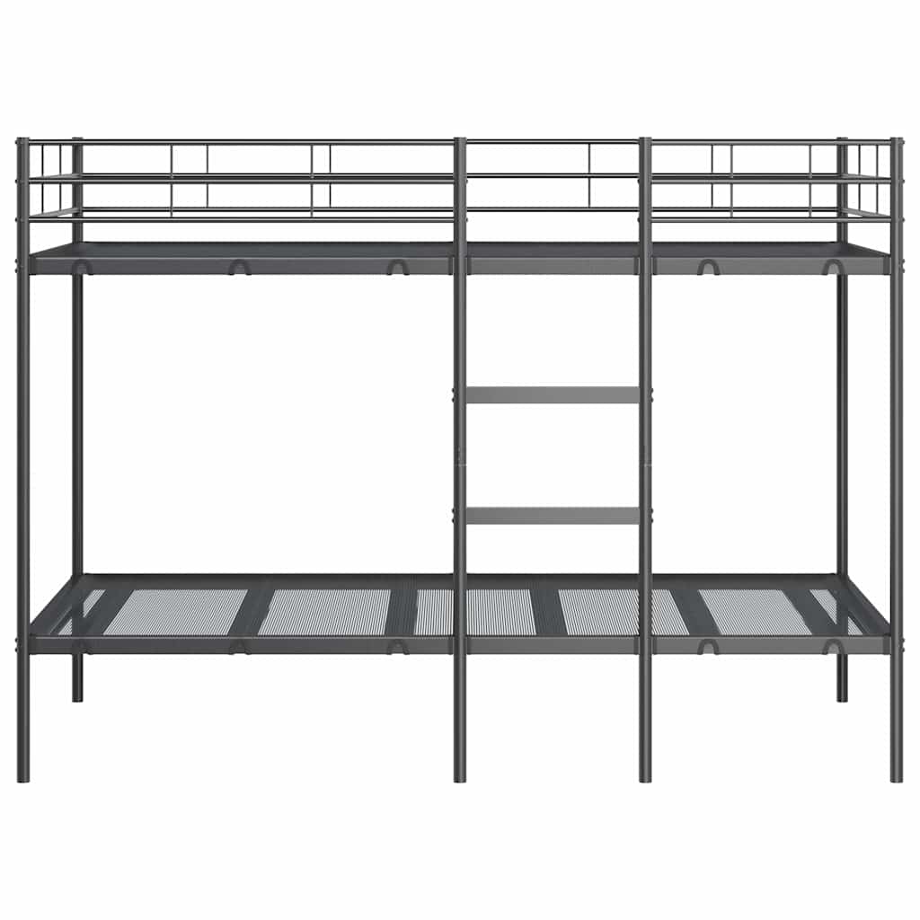 Lit superposé sans matelas noir 100x190 cm acier - XIOS