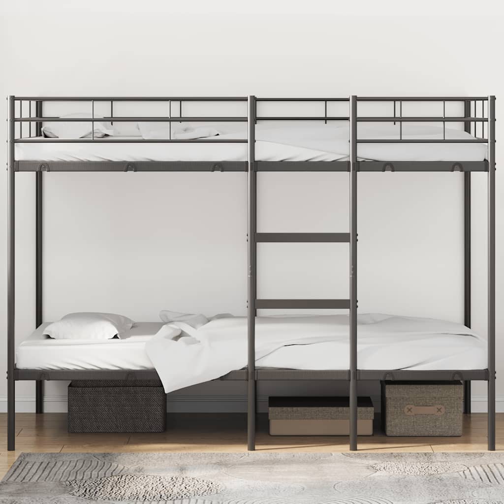 Lit superposé sans matelas noir 100x200 cm acier - XIOS