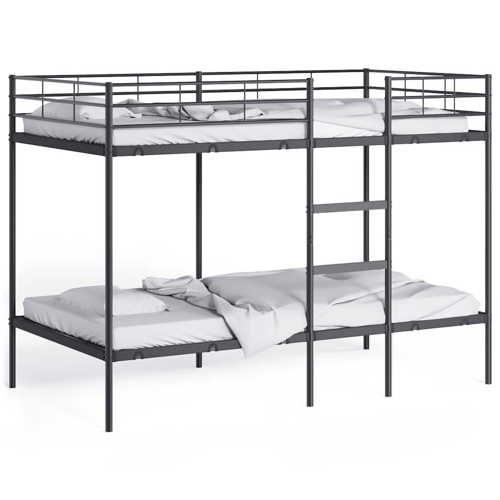 Lit superposé sans matelas noir 100x200 cm acier - XIOS