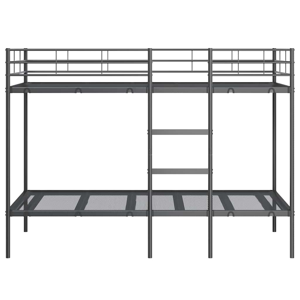 Lit superposé sans matelas noir 100x200 cm acier - XIOS