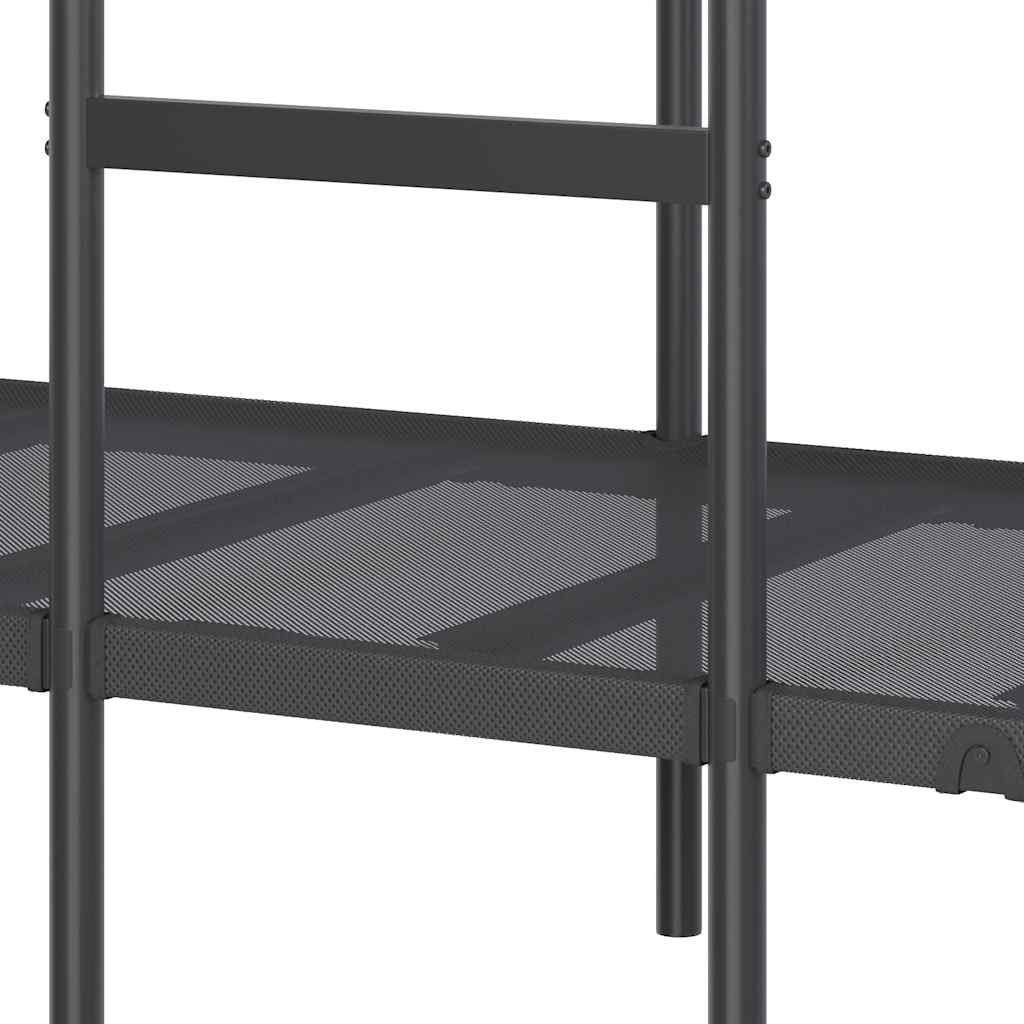 Lit superposé sans matelas noir 100x200 cm acier - XIOS