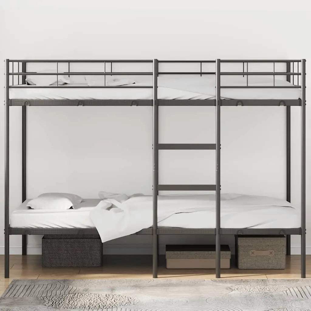 Lit superposé sans matelas noir 107x203 cm acier - XIOS