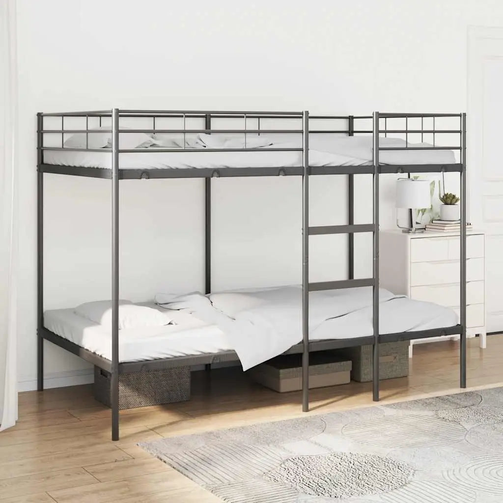 Lit superposé sans matelas noir 107x203 cm acier - XIOS
