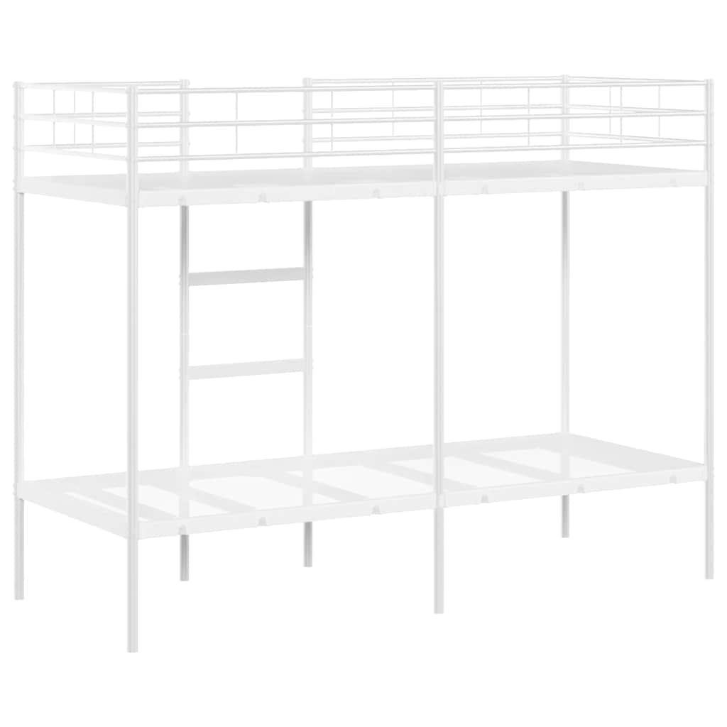 Lit superposé sans matelas blanc 75x190 cm acier - XIOS