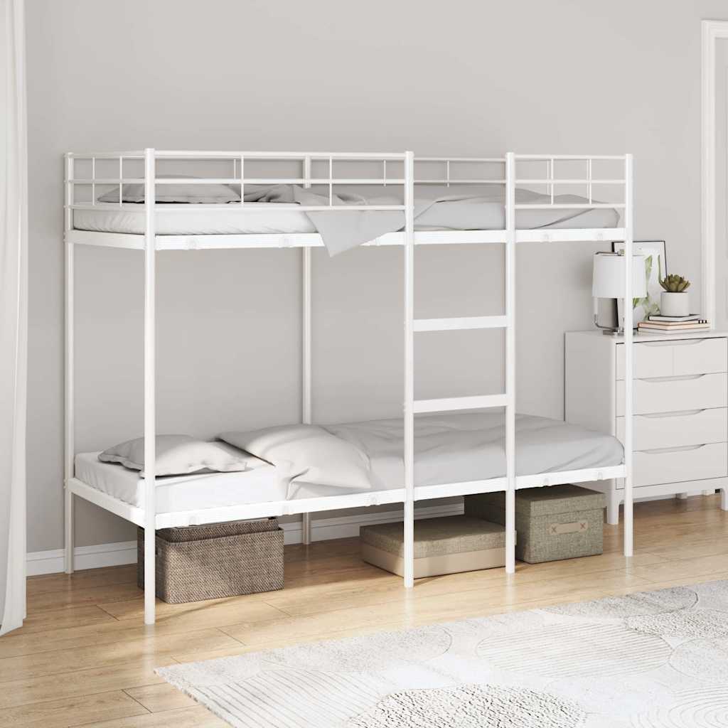 Lit superposé sans matelas blanc 75x190 cm acier - XIOS