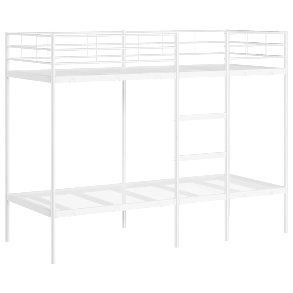 Lit superposé sans matelas blanc 80x200 cm acier - XIOS