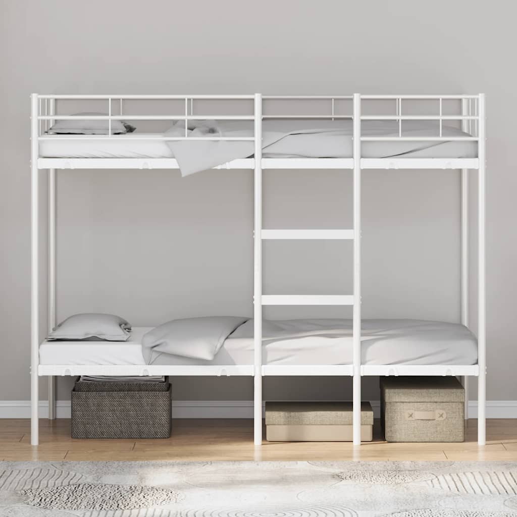 Lit superposé sans matelas blanc 80x200 cm acier - XIOS