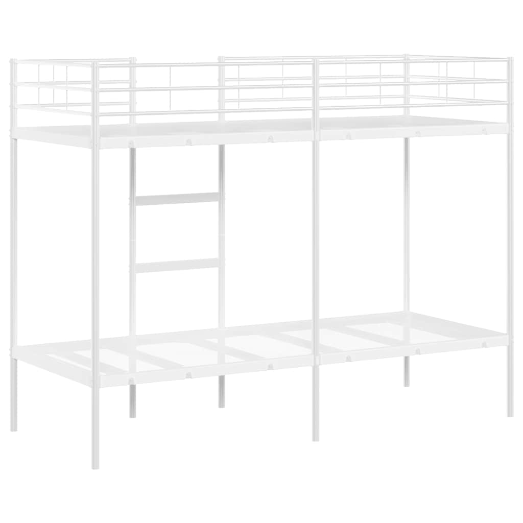 Lit superposé sans matelas blanc 80x200 cm acier - XIOS