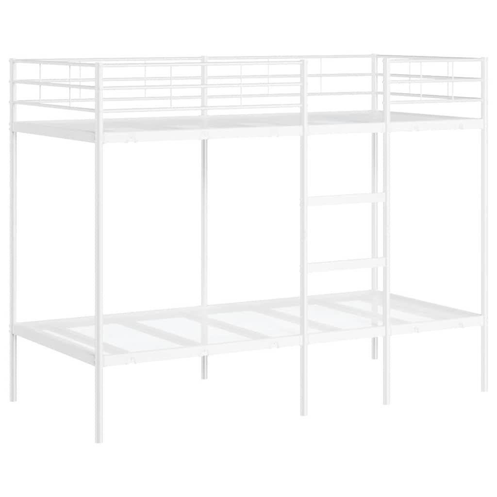 Lit superposé sans matelas blanc 90x190 cm acier - XIOS