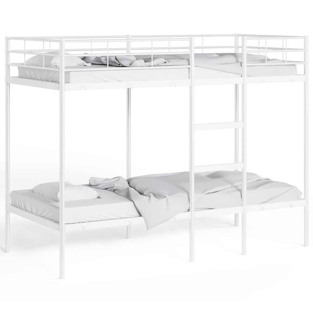 Lit superposé sans matelas blanc 90x190 cm acier - XIOS