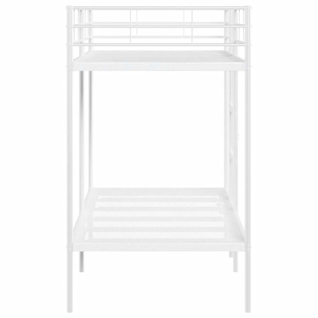 Lit superposé sans matelas blanc 90x190 cm acier - XIOS