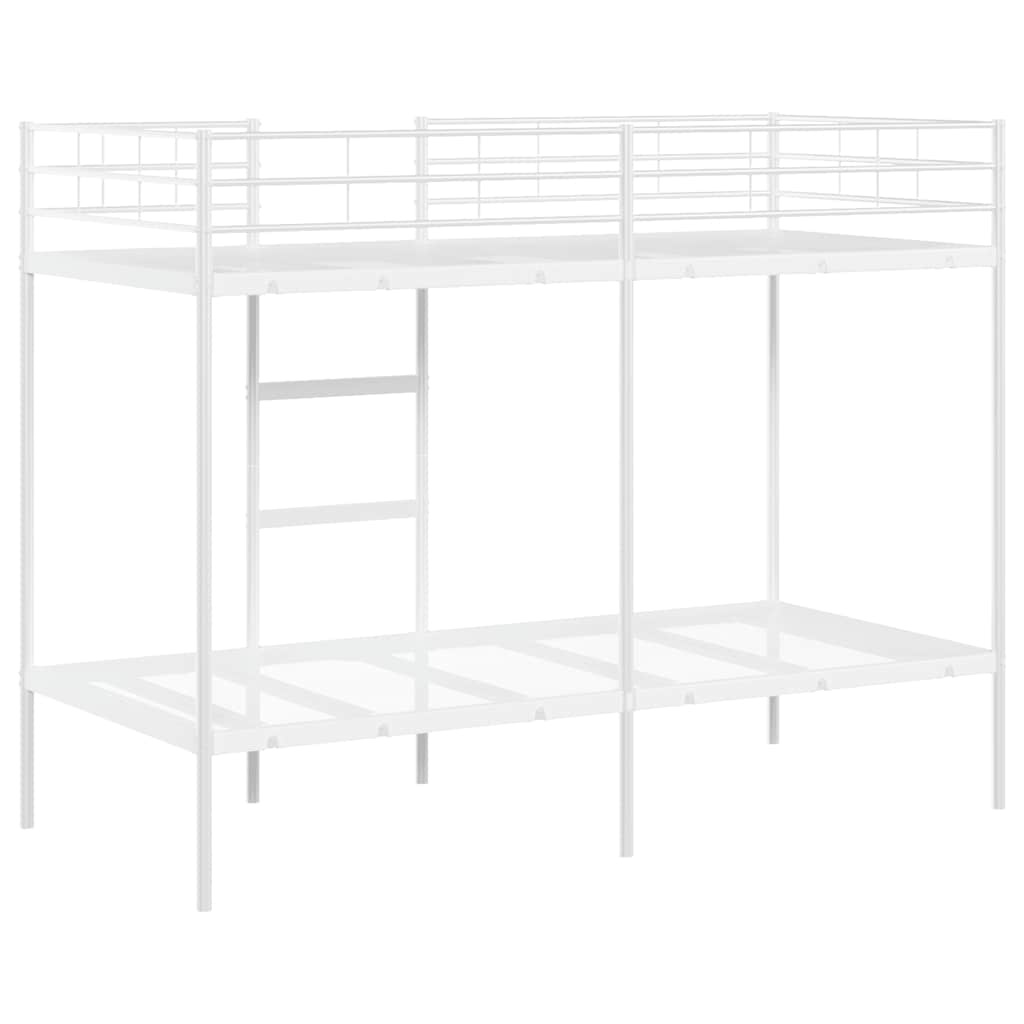 Lit superposé sans matelas blanc 90x190 cm acier - XIOS