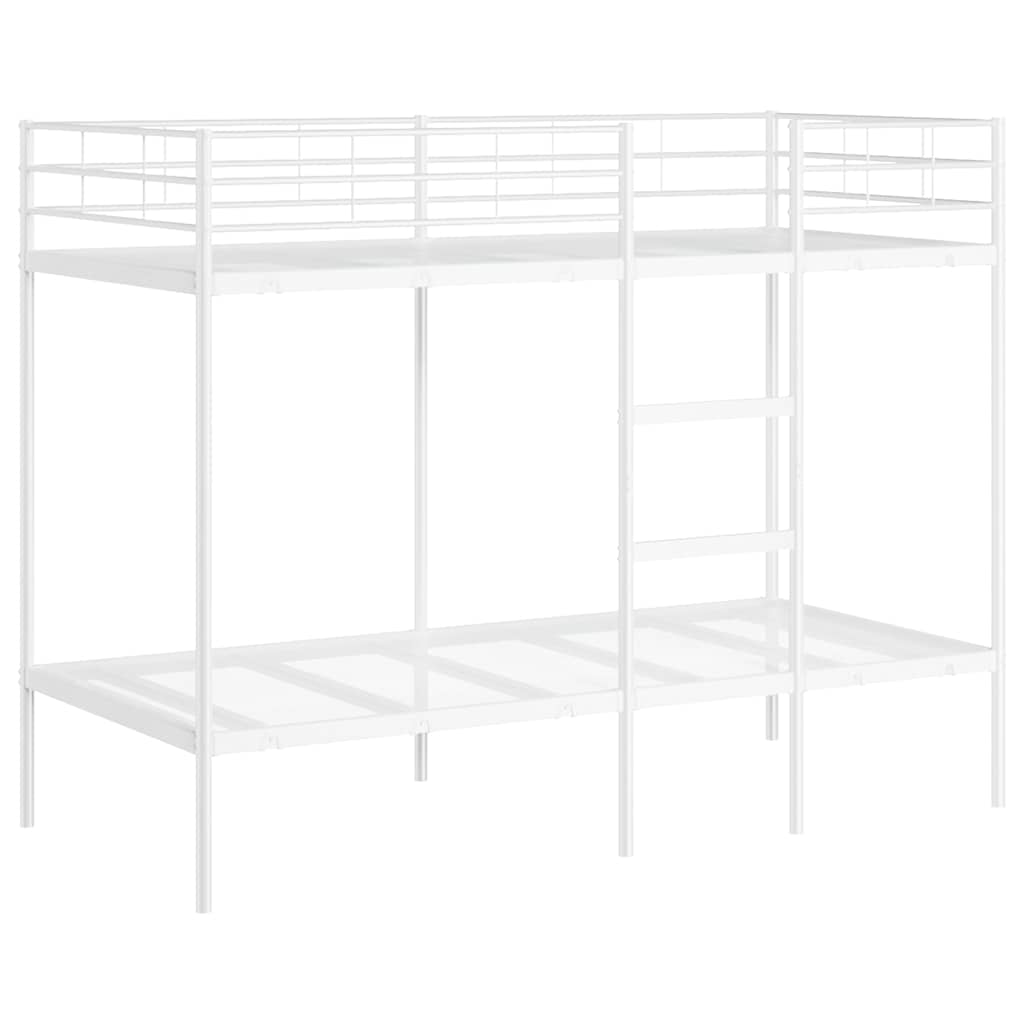 Lit superposé sans matelas blanc 90x200 cm acier - XIOS