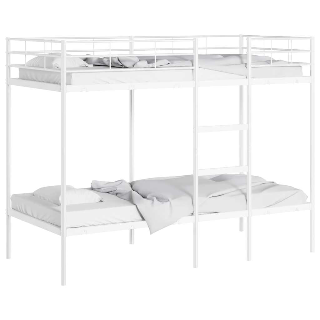 Lit superposé sans matelas blanc 90x200 cm acier - XIOS
