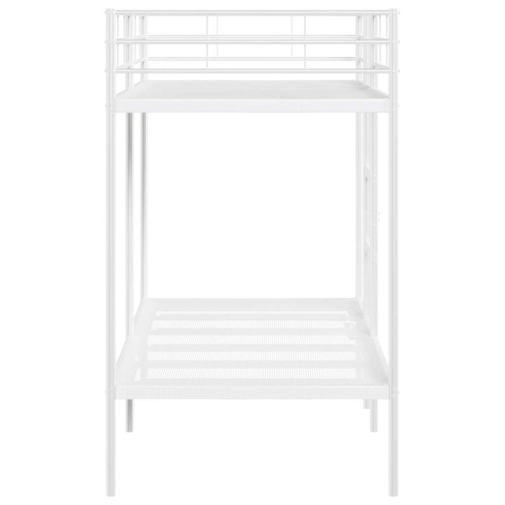 Lit superposé sans matelas blanc 90x200 cm acier - XIOS