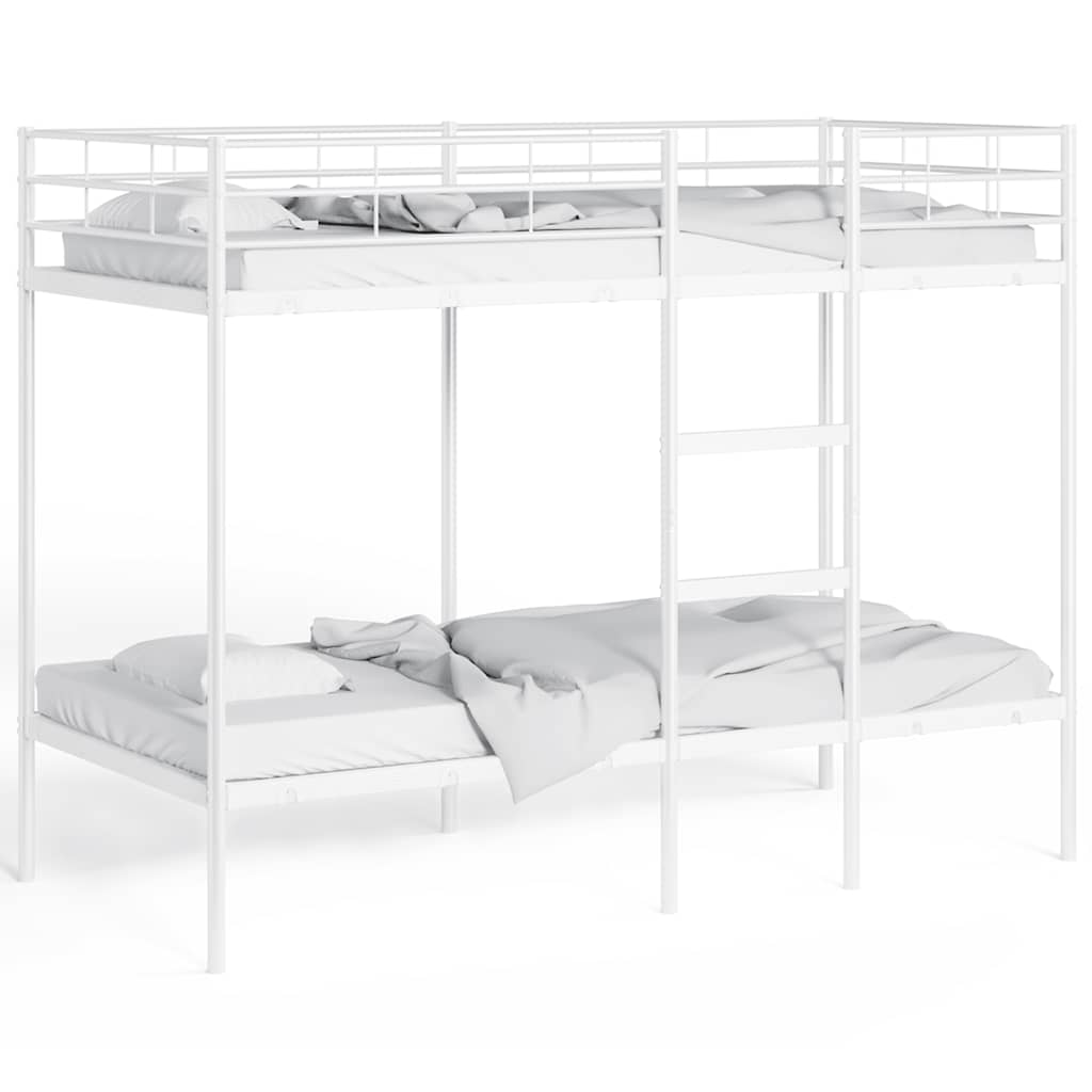 Lit superposé sans matelas blanc 100x190 cm acier - XIOS