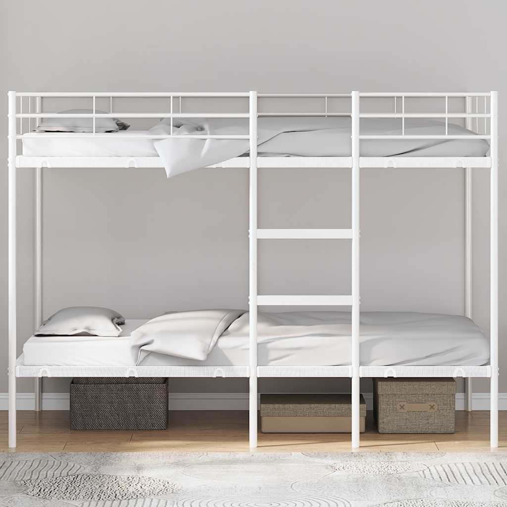 Lit superposé sans matelas blanc 100x200 cm acier - XIOS