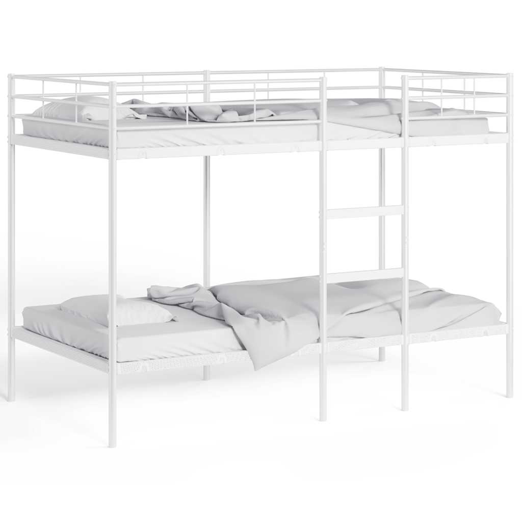 Lit superposé sans matelas blanc 100x200 cm acier - XIOS