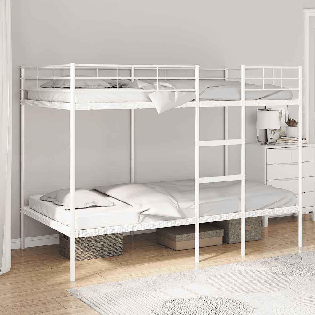 Lit superposé sans matelas blanc 107x203 cm acier - XIOS