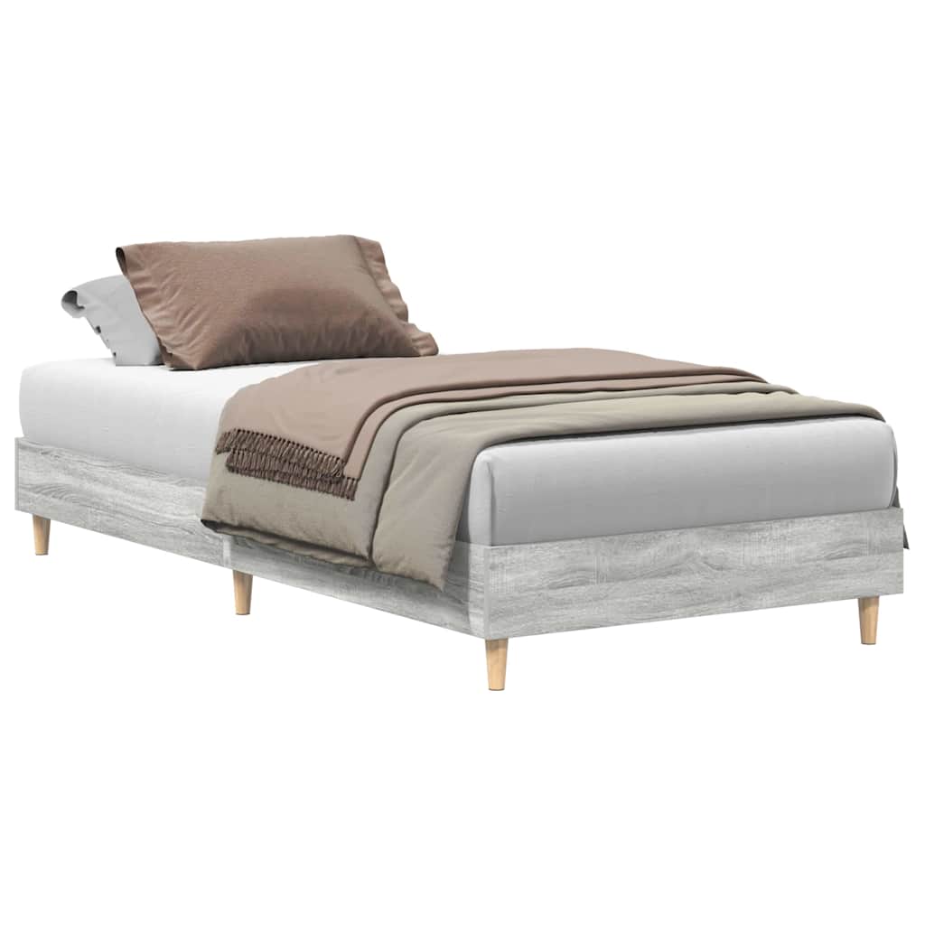 Cadre de lit Sonoma gris 90 x 200 cm Bois d'ingénierie - XIOS