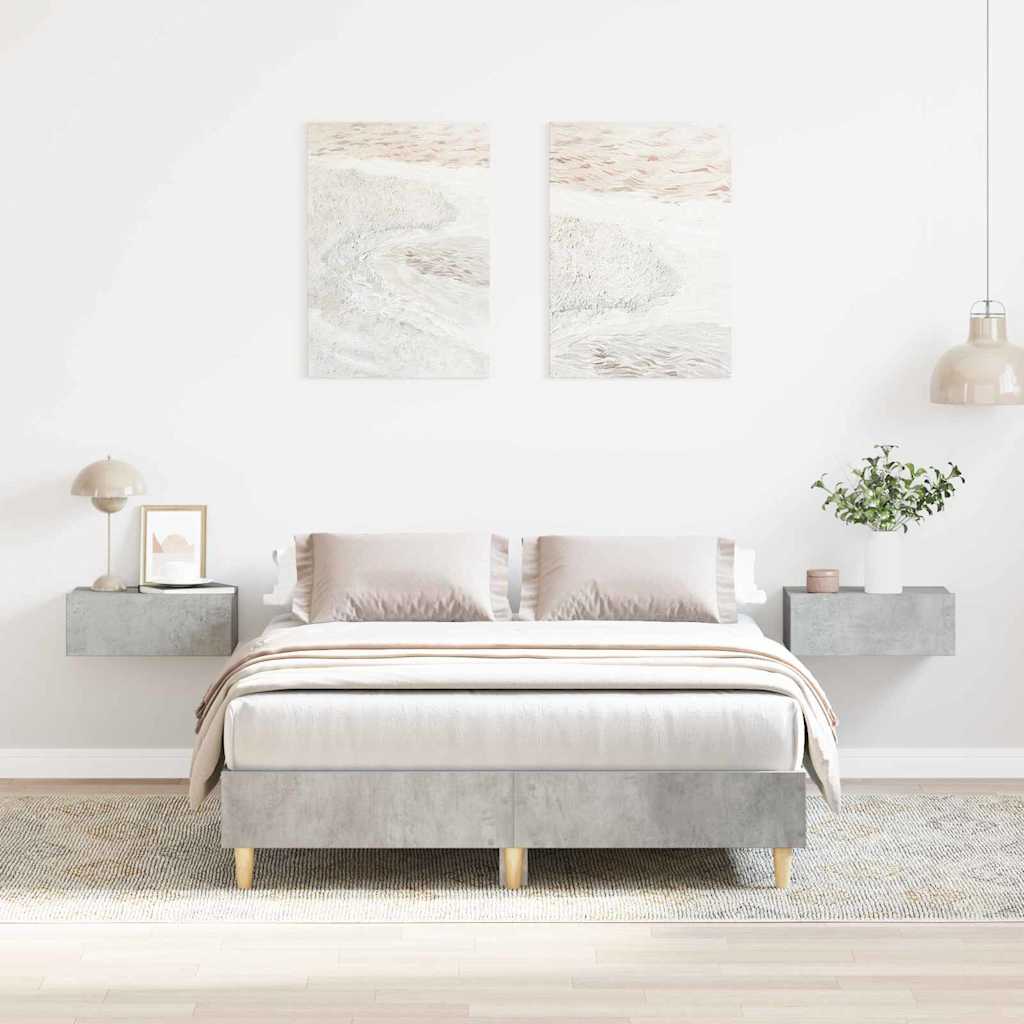 Cadre de lit Gris béton 120 x 190 cm Bois d'ingénierie - XIOS