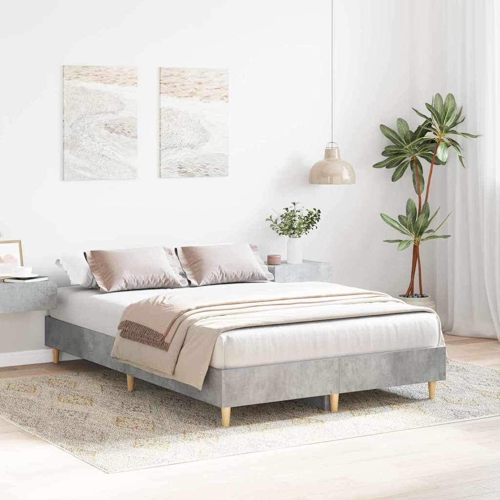 Cadre de lit Gris béton 120 x 190 cm Bois d'ingénierie - XIOS