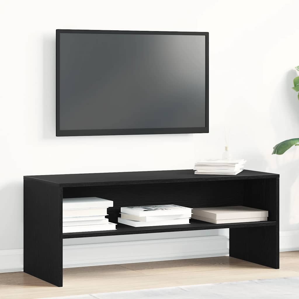 Meuble TV chêne noir 100x40x40 cm bois d'ingénierie - XIOS