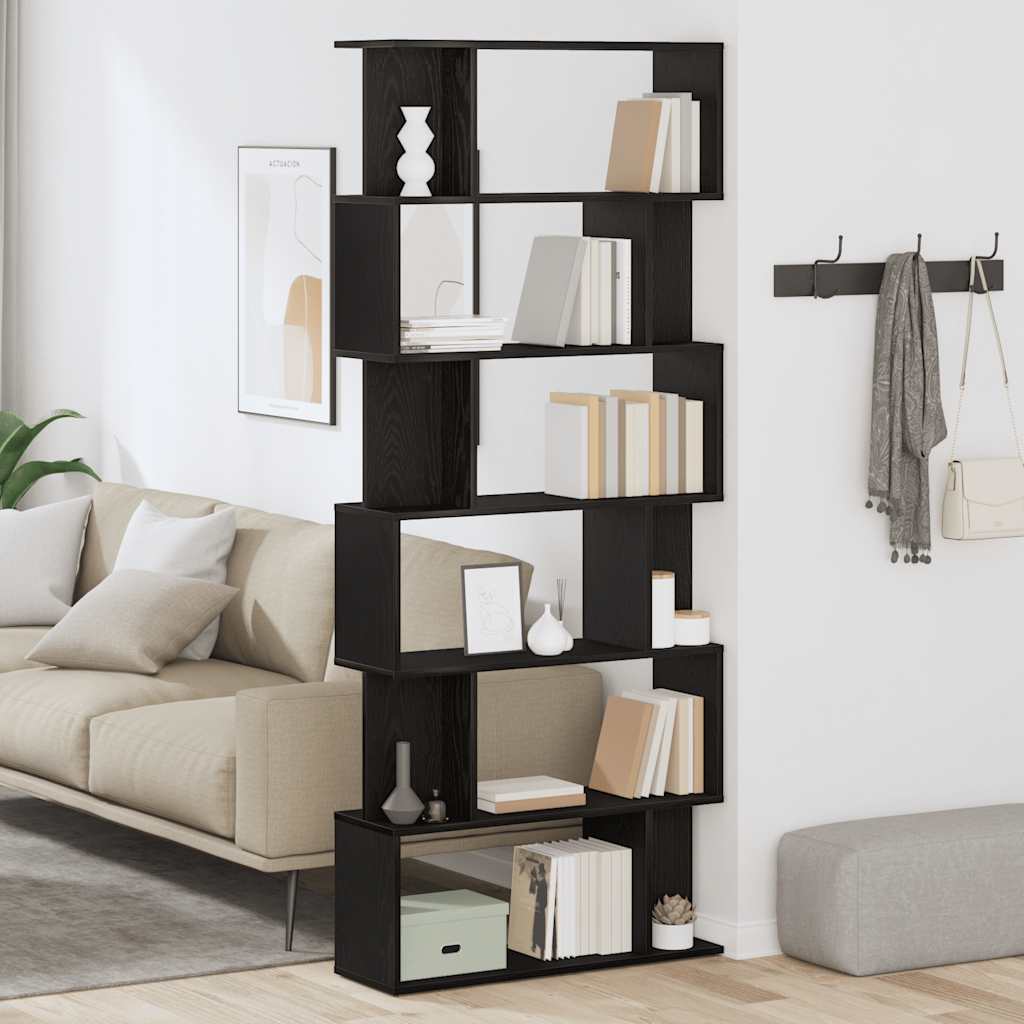Bibliothèque en chêne noir 80 x 24 x 190,5 cm bois d'ingénierie - XIOS