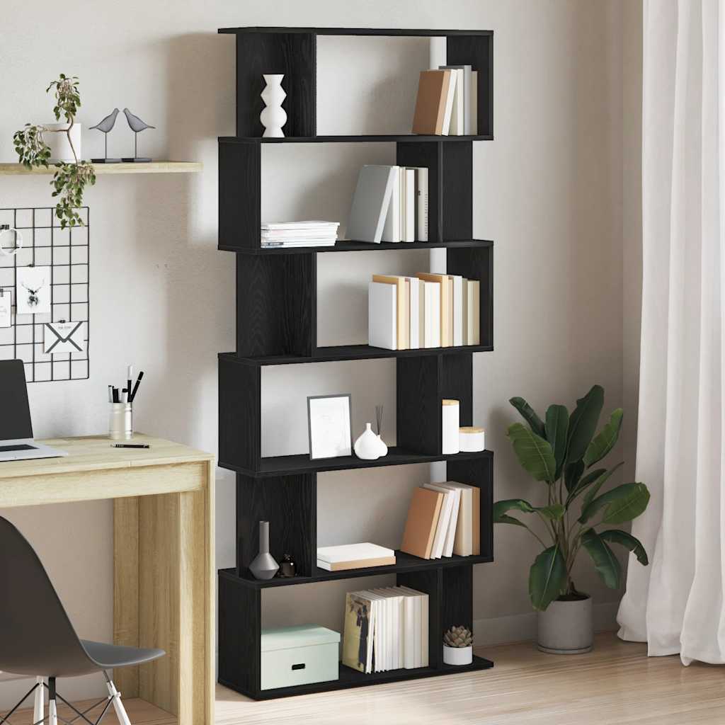 Bibliothèque en chêne noir 80 x 24 x 190,5 cm bois d'ingénierie - XIOS