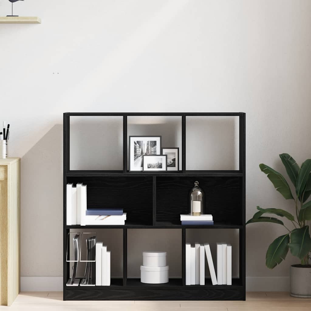 Bibliothèque chêne noir 97,5x29,5x100 cm bois d'ingénierie - XIOS