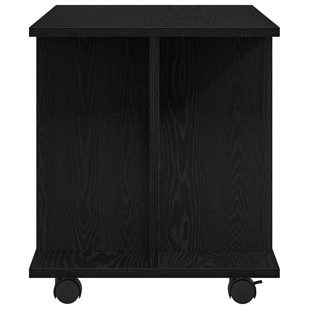 Meuble TV à roulettes en chêne noir 80x40x45 cm bois d'ingénierie - XIOS