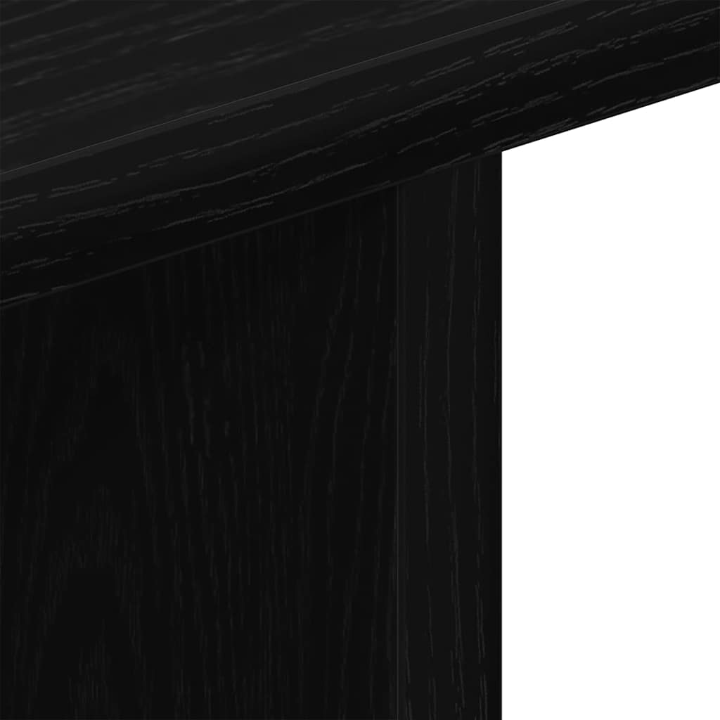 Meuble TV à roulettes en chêne noir 80x40x45 cm bois d'ingénierie - XIOS
