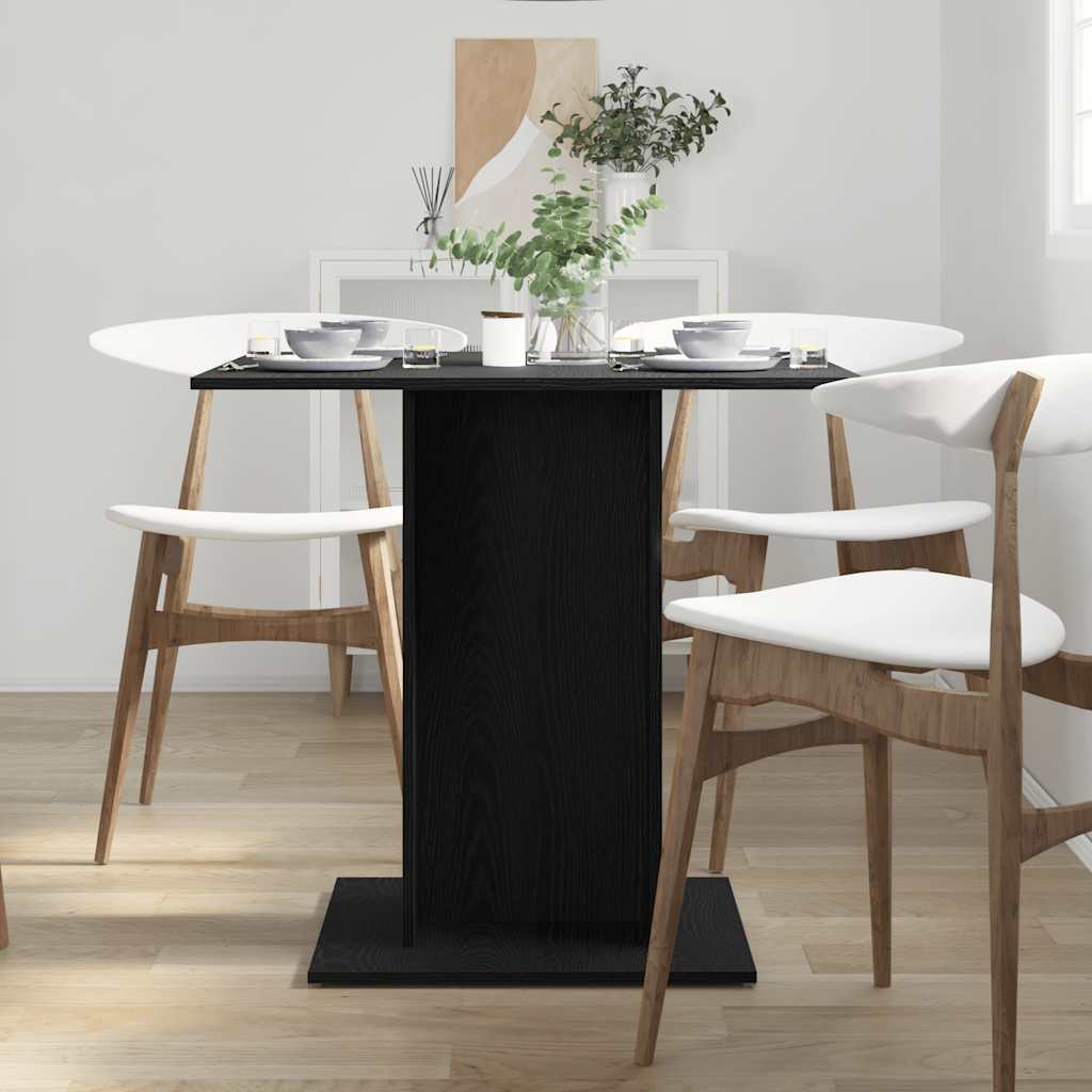 Table de salle à manger en chêne noir 80x80x75 cm bois d'ingénierie - XIOS