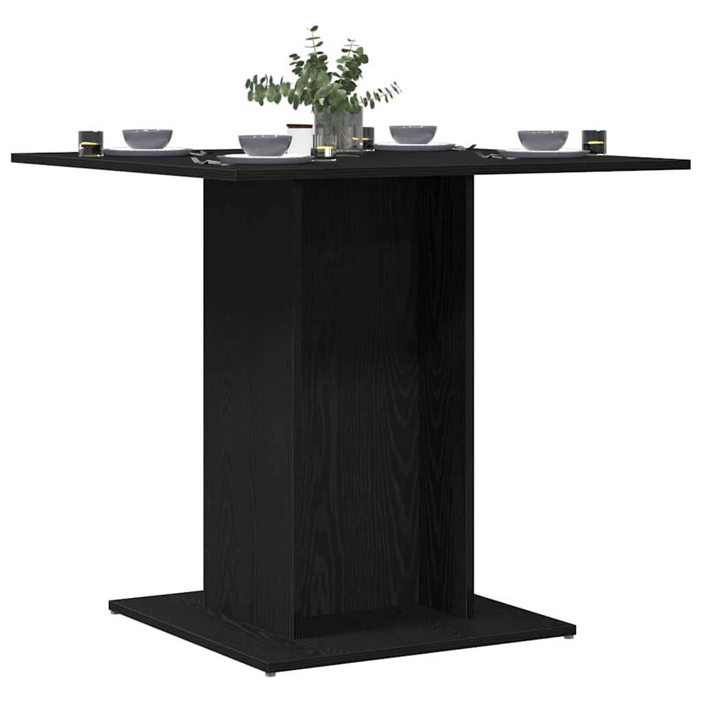 Table de salle à manger en chêne noir 80x80x75 cm bois d'ingénierie - XIOS