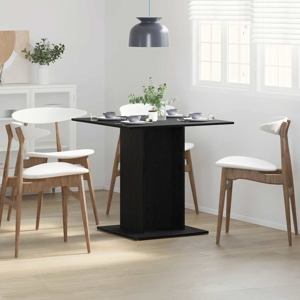 Table de salle à manger en chêne noir 80x80x75 cm bois d'ingénierie - XIOS