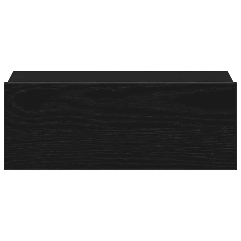Table de chevet flottante en chêne noir 40 x 32 x 15 cm bois d'ingénierie