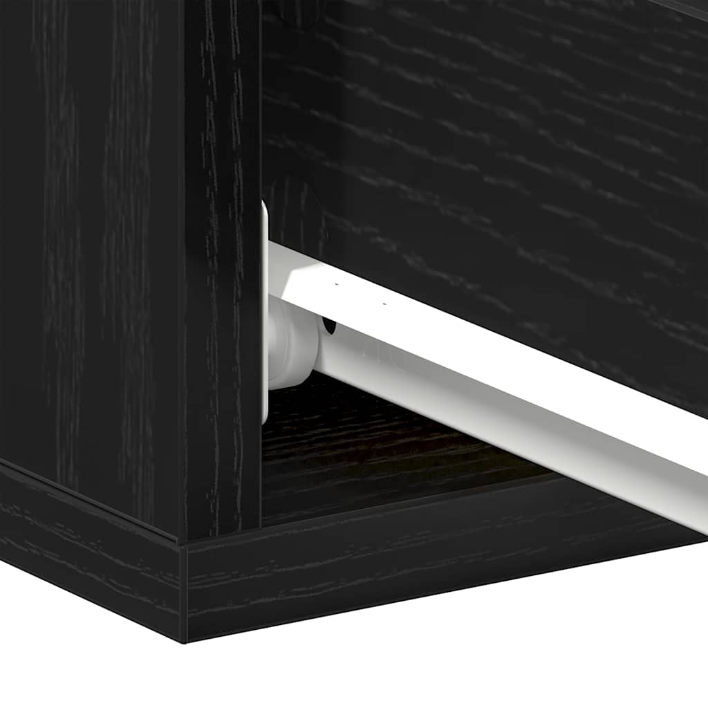 Tables de chevet flottantes lot de 2 chêne noir 40 x 32 x 15 cm bois d'ingénierie