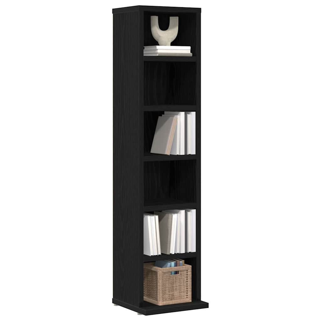 Armoire à CD chêne noir 21x20x88 cm bois d'ingénierie - XIOS