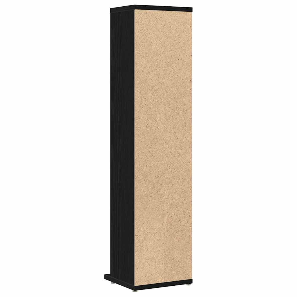 Armoire à CD chêne noir 21x20x88 cm bois d'ingénierie - XIOS