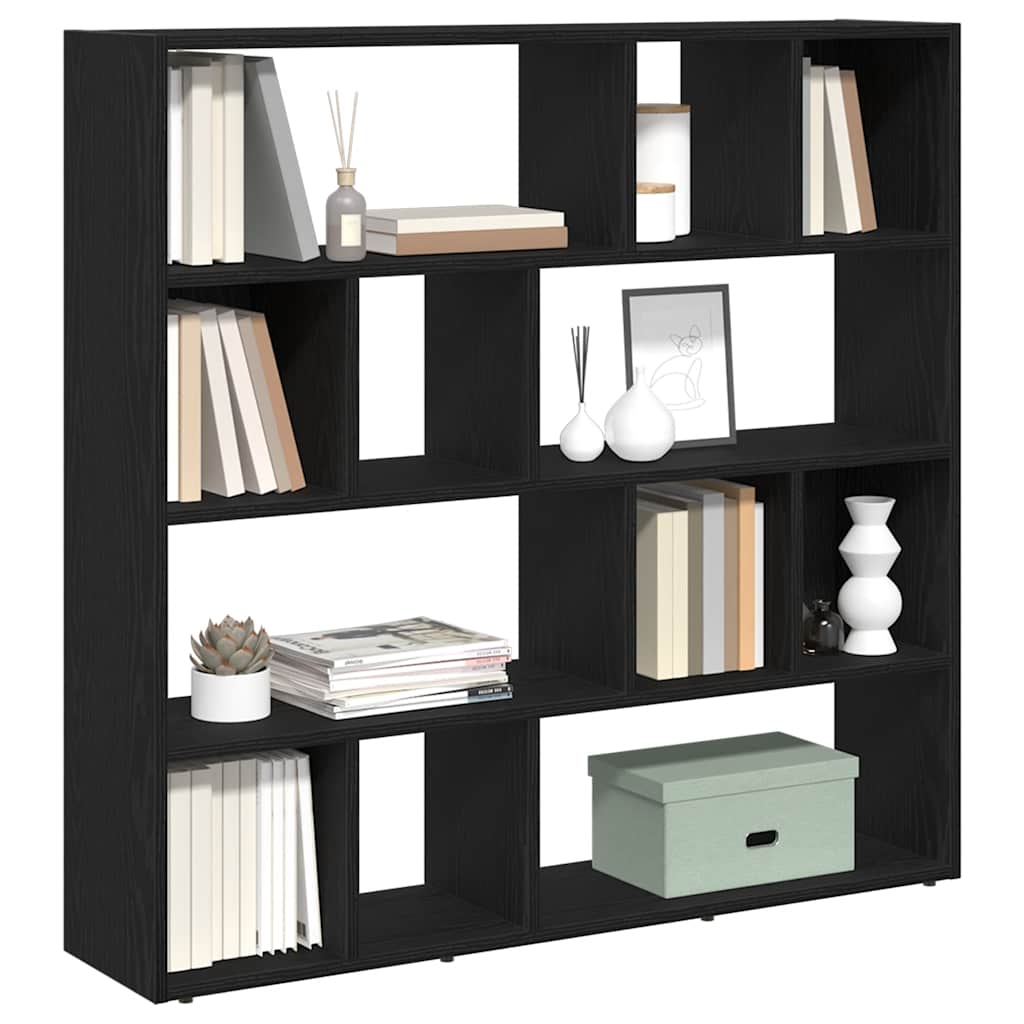 Bibliothèque/Paravent de pièce en chêne noir 105 x 24 x 102 cm - XIOS