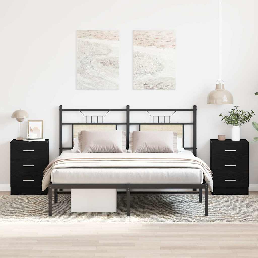 Tables de chevet 2 pcs Chêne noir 38x35x55 cm Bois d'ingénierie - XIOS