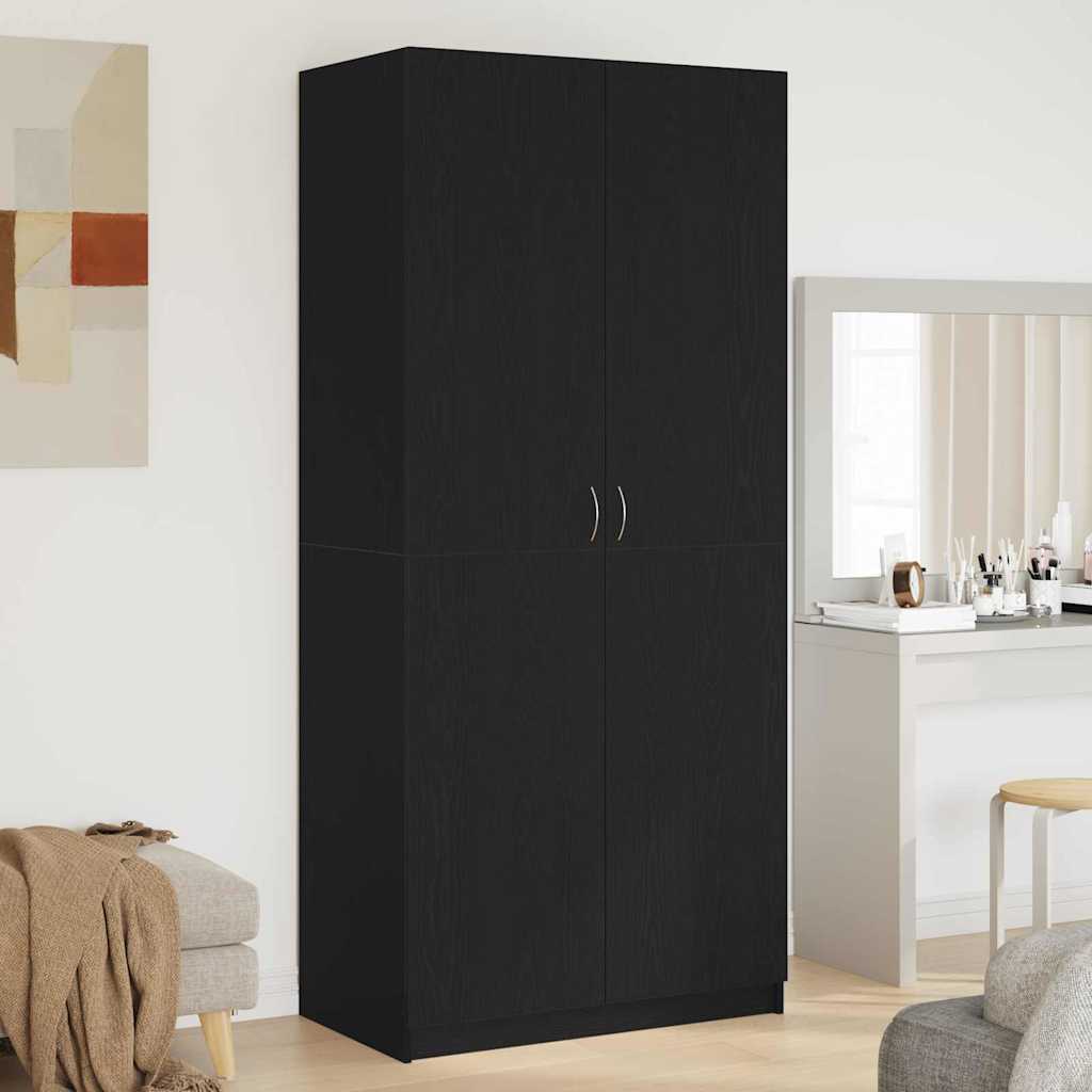 Armoire avec stockage Noir 90 x 52 x 200 cm Bois d'ingénierie - XIOS