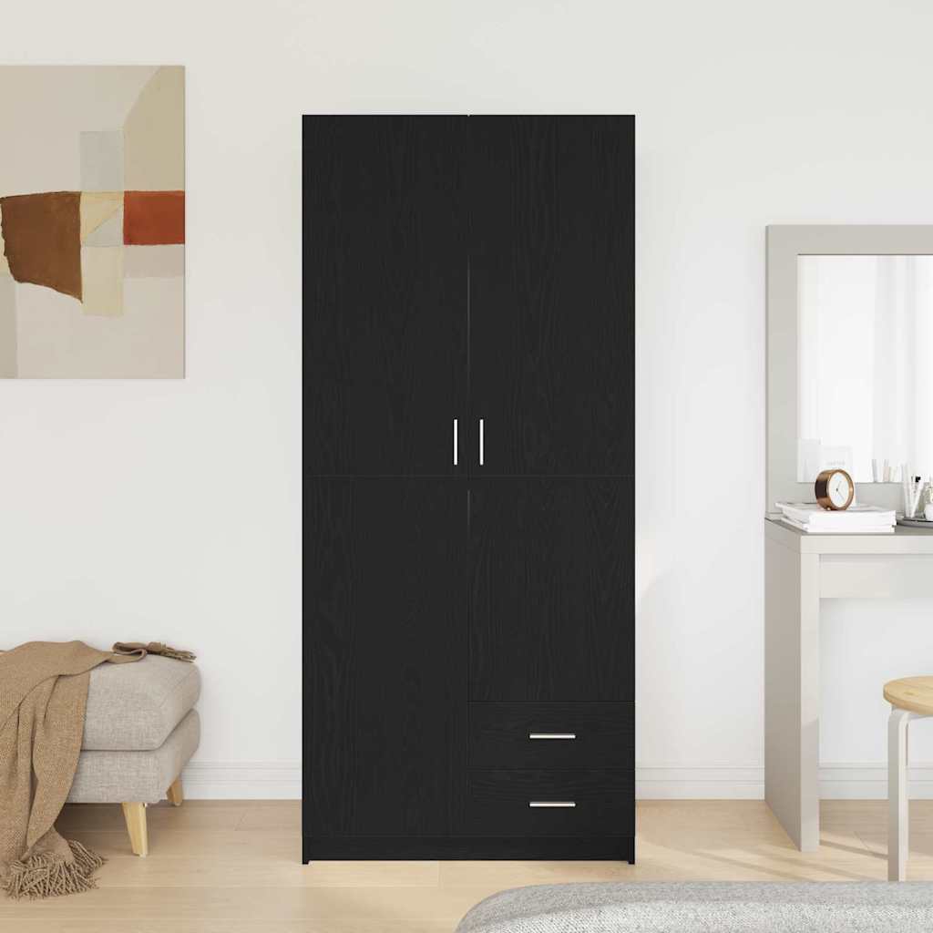 Armoire Chêne noir 80 x 52 x 180 cm Bois d'ingénierie
