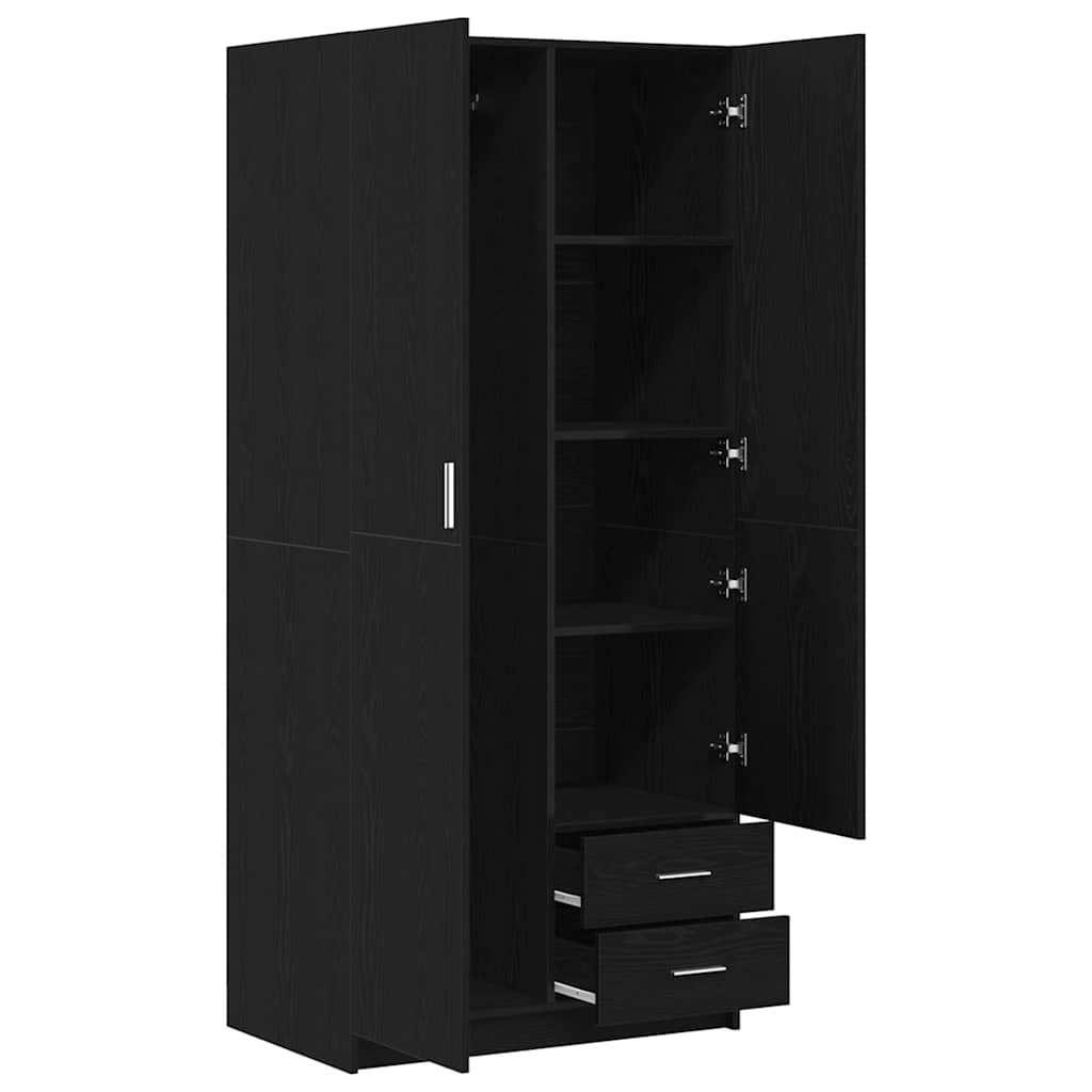Armoire Chêne noir 80 x 52 x 180 cm Bois d'ingénierie