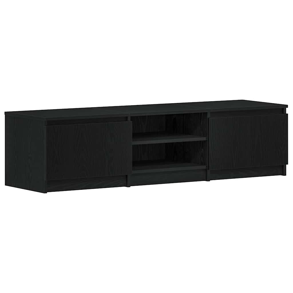 Meuble TV en chêne noir 140x40x36 cm bois d'ingénierie