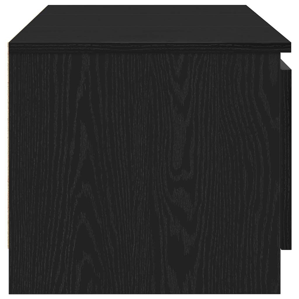 Meuble TV en chêne noir 140x40x36 cm bois d'ingénierie