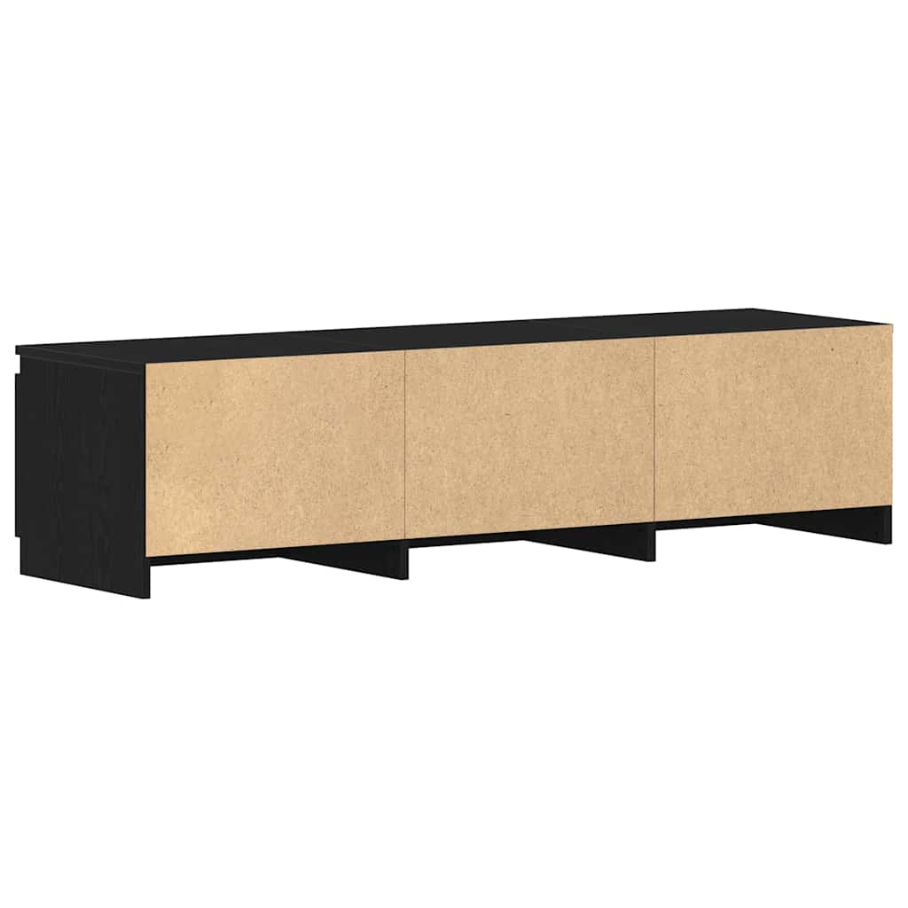 Meuble TV en chêne noir 140x40x36 cm bois d'ingénierie
